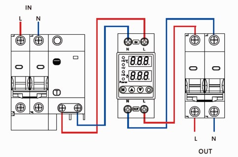  نقشه اتصال محافظ ولتاژ جریان سراسری پشت کنتور کل ساختمان 63 آمپر 
